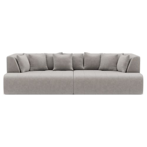 Onyx - Canapé Droit 4 Places Avec Double Méridienne - Assise Profonde - En Velours Côtelé