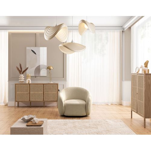 Flore - Fauteuil En Tissu Bouclette Taupe