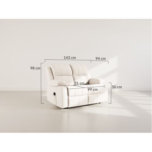 Armand - Canapé 2 Places Relax Électrique En Velours Côtelé