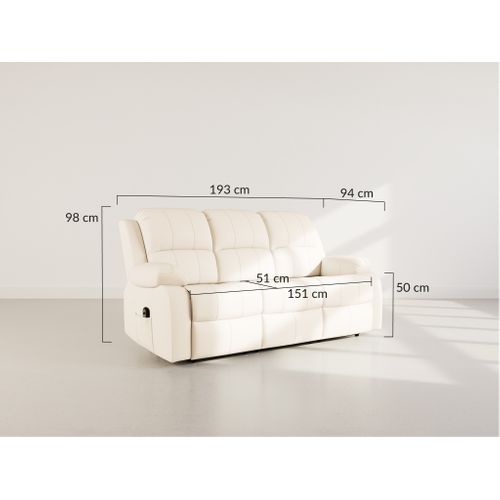 Armand - Canapé 3 Places Relax Électrique En Simili