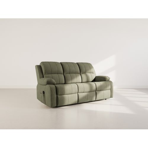 Armand - Canapé 3 Places Relax Électrique En Velours Côtelé