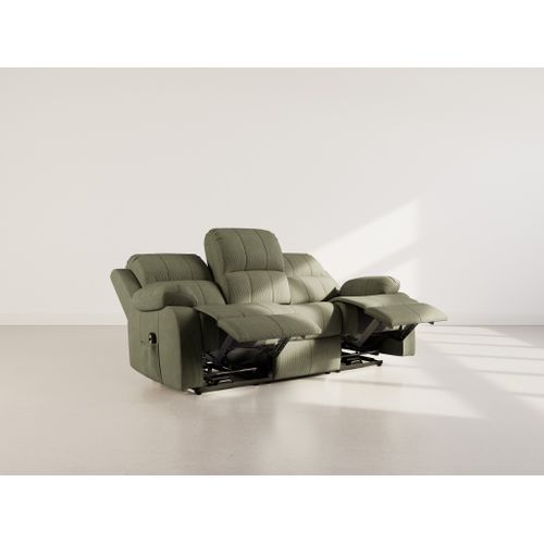 Armand - Canapé 3 Places Relax Électrique En Velours Côtelé