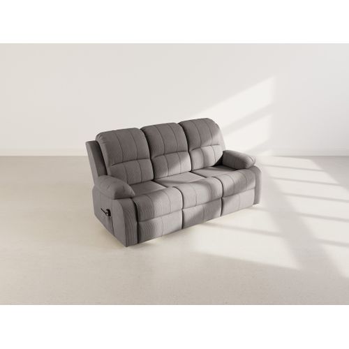 Armand - Canapé 3 Places Relax Électrique En Velours Côtelé