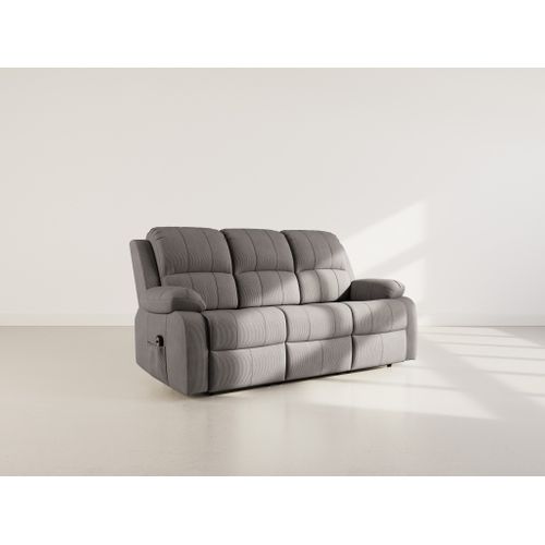 Armand - Canapé 3 Places Relax Électrique En Velours Côtelé