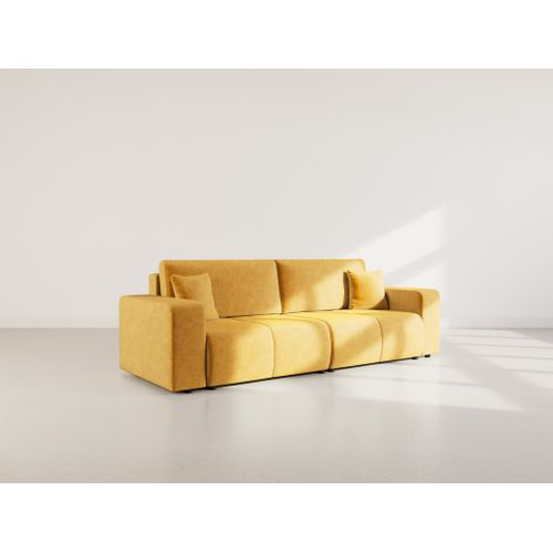 Nicole - Canapé Droit 4 Places Convertible Avec Coffre En Tissu