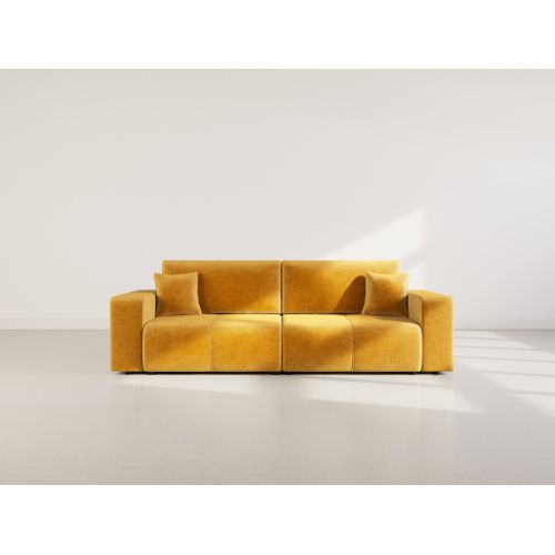 Nicole - Canapé Droit 4 Places Convertible Avec Coffre En Tissu