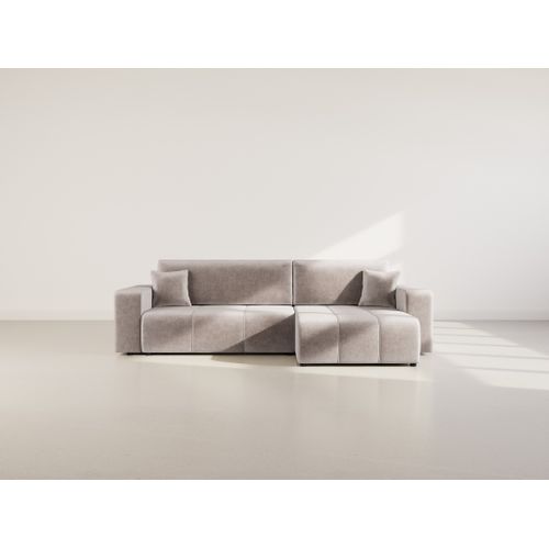 Nicole - Canapé D'angle Réversible 5 Places Convertible Avec Coffre En Tissu