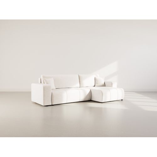 Nicole - Canapé D'angle Réversible 5 Places Convertible Avec Coffre En Tissu