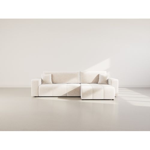 Nicole - Canapé D'angle Réversible 5 Places Convertible Avec Coffre En Tissu