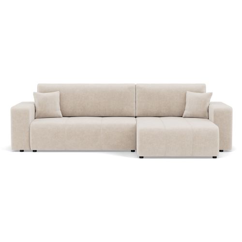 Nicole - Canapé D'angle Réversible 5 Places Convertible Avec Coffre En Tissu