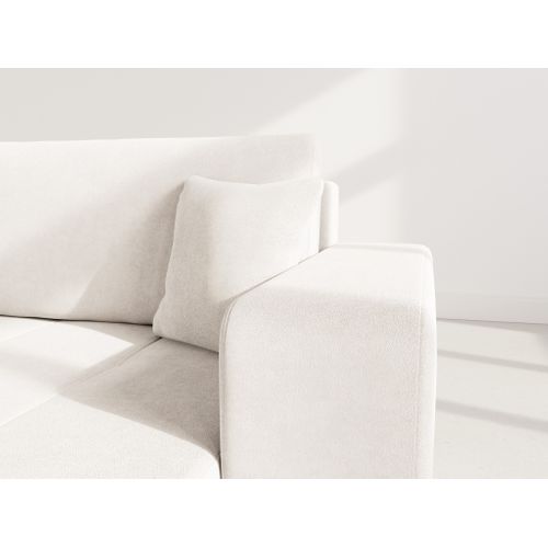 Canapé Panoramique Convertible 7 Places Nicole En Tissu Bubble Beige