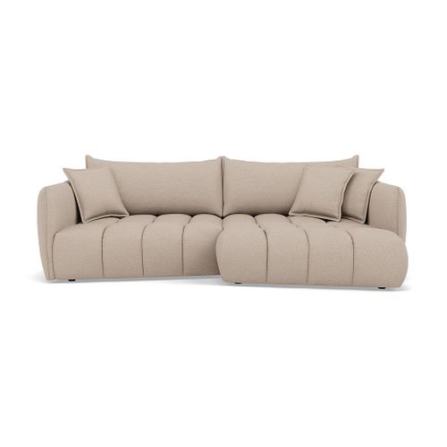 Cassiopee - Canapé D'angle Droit 4 Places En Tissu Texturé Beige