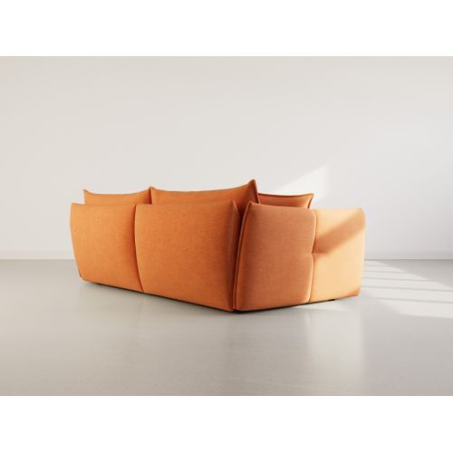 Cassiopee - Canapé D'angle Droit 4 Places En Tissu Texturé Terracotta
