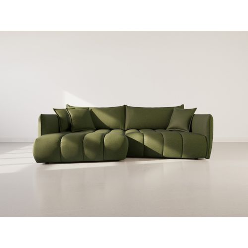 Cassiopee - Canapé D'angle Gauche 4 Places En Tissu Texturé Vert