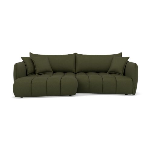 Cassiopee - Canapé D'angle Gauche 4 Places En Tissu Texturé Vert