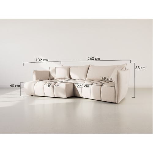 Cassiopee - Canapé D'angle Gauche 4 Places En Tissu Texturé Vert