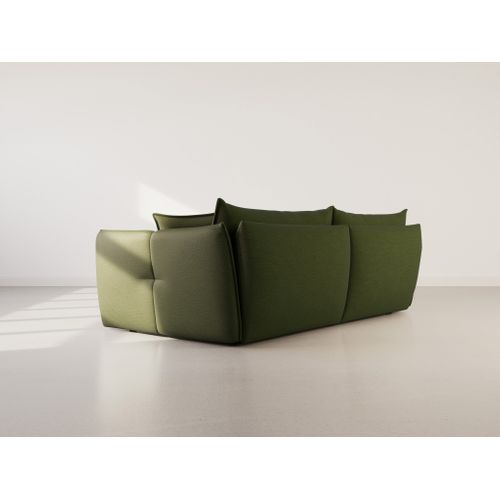 Cassiopee - Canapé D'angle Gauche 4 Places En Tissu Texturé Vert