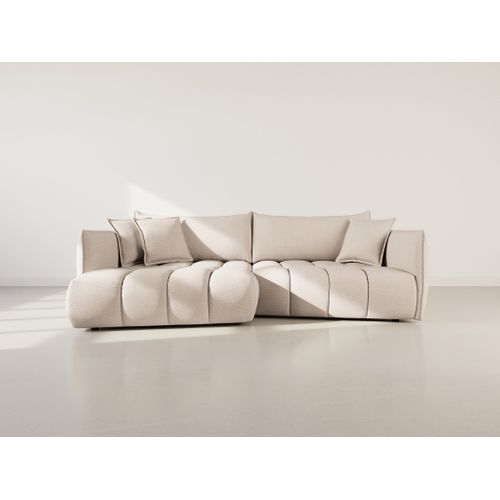 Cassiopee - Canapé D'angle Gauche 4 Places En Tissu Texturé Beige