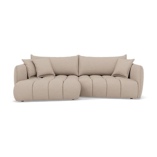 Cassiopee - Canapé D'angle Gauche 4 Places En Tissu Texturé Beige