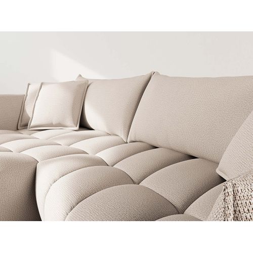 Cassiopee - Canapé D'angle Gauche 4 Places En Tissu Texturé Beige