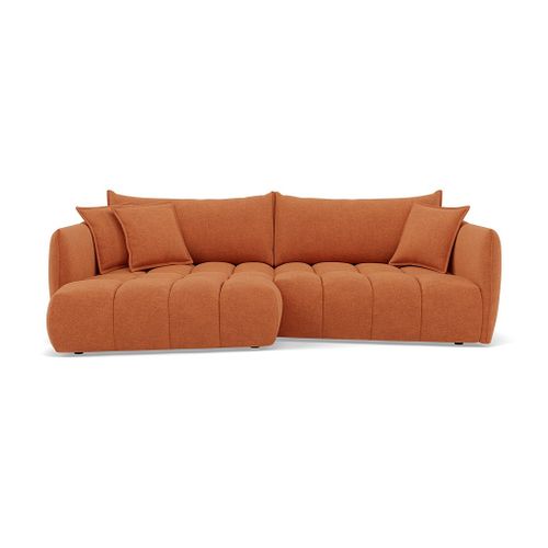 Cassiopee - Canapé D'angle Gauche 4 Places En Tissu Texturé Terracotta