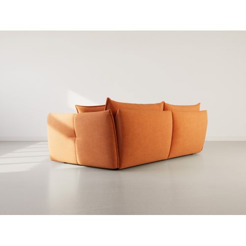 Cassiopee - Canapé D'angle Gauche 4 Places En Tissu Texturé Terracotta