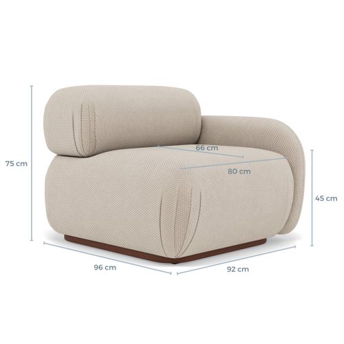 Penelope - Module D'assise Droit En Velours Texturé