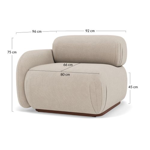 Penelope - Module D'assise Gauche En Velours Texturé