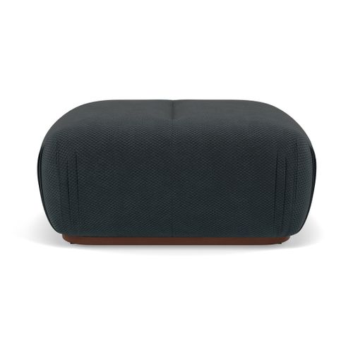 Penelope - Pouf En Velours Texturé Noir