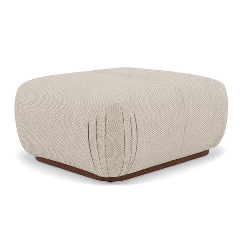Penelope - Pouf En Velours Texturé Beige