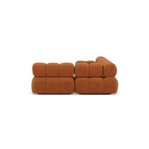 Ruby - Canapé Modulable D'angle Droit 5 Places En Velours Texturé Terracotta