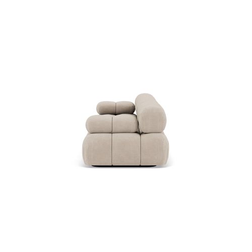 Ruby - Canapé Droit Modulable 3 Places En Velours Texturé Beige