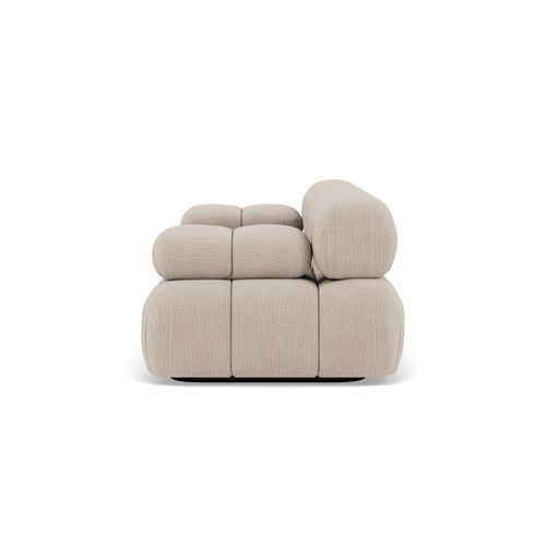Ruby - Canapé Droit Modulable 2 Places En Velours Texturé Beige