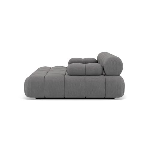 Ruby - Canapé Droit 4 Places Avec Double Méridienne - Assise Profonde - En Velours Texturé Gris