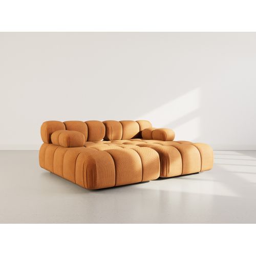 Ruby - Canapé Droit 4 Places Avec Double Méridienne - Assise Profonde - En Velours Texturé