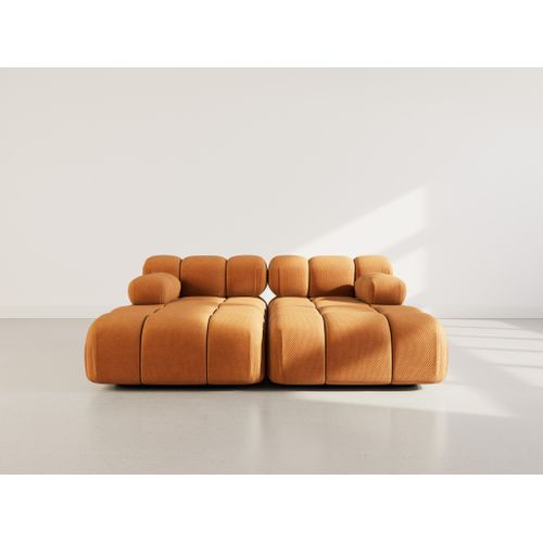 Ruby - Canapé Droit 4 Places Avec Double Méridienne - Assise Profonde - En Velours Texturé