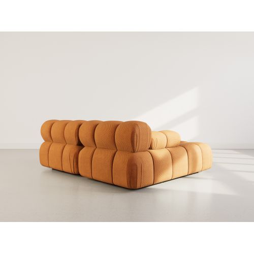 Ruby - Canapé Droit 4 Places Avec Double Méridienne - Assise Profonde - En Velours Texturé