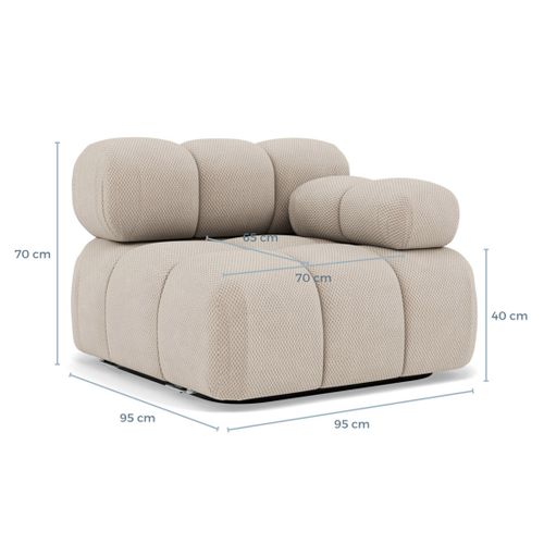 Ruby - Module D'assise Droit En Velours Texturé