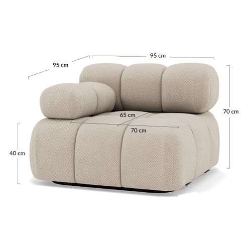 Ruby - Module D'assise Gauche En Velours Texturé