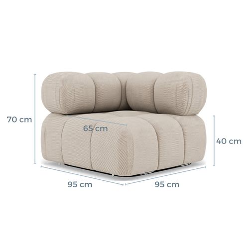 Ruby - Module D'assise D'angle Droit En Velours Texturé