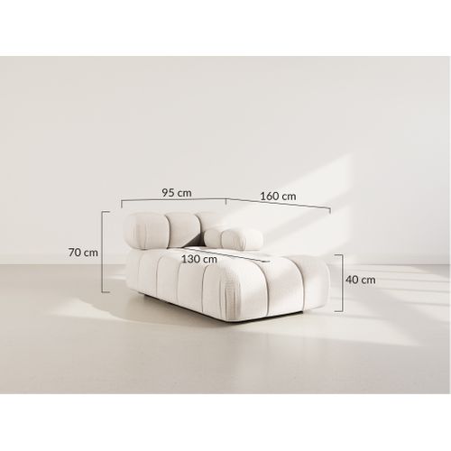 Ruby - Module D'assise Méridienne Droite En Velours Texturé