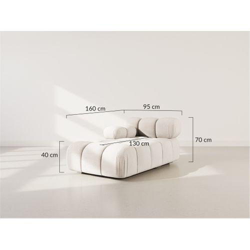 Ruby - Module D'assise Méridienne Gauche En Velours Texturé