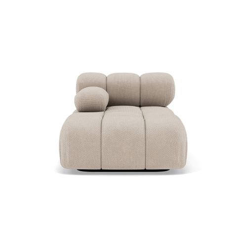 Ruby - Module D'assise Méridienne Gauche En Velours Texturé