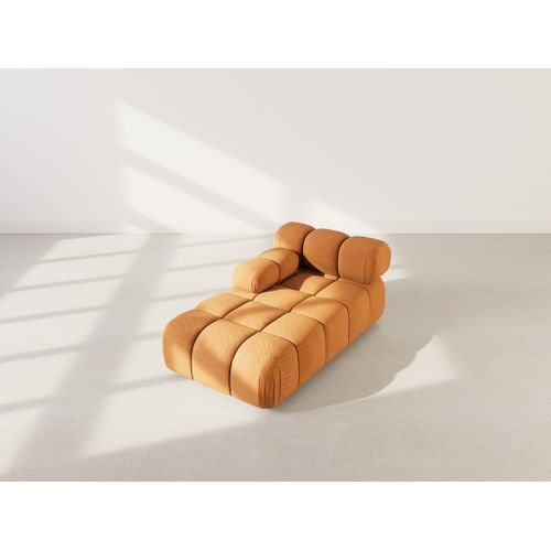 Ruby - Module D'assise Méridienne Gauche En Velours Texturé