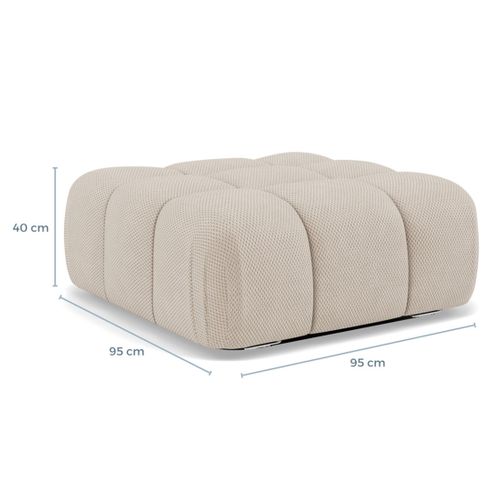 Ruby - Pouf En Velours Texturé Beige