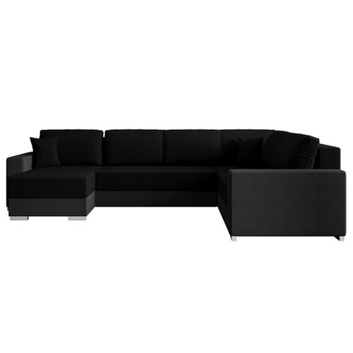 Epona - Canapé Panoramique D'angle Réversible 7 Places Convertible Avec Coffre En Tissu