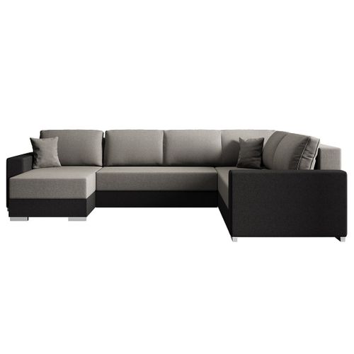 Epona - Canapé Panoramique D'angle Réversible 7 Places Convertible Avec Coffre En Tissu