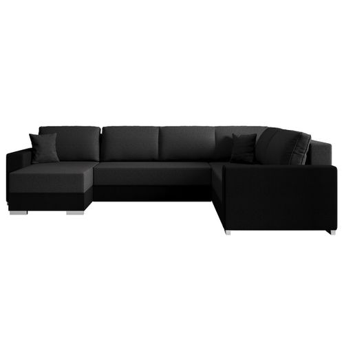 Epona - Canapé Panoramique D'angle Réversible 7 Places Convertible Avec Coffre En Tissu