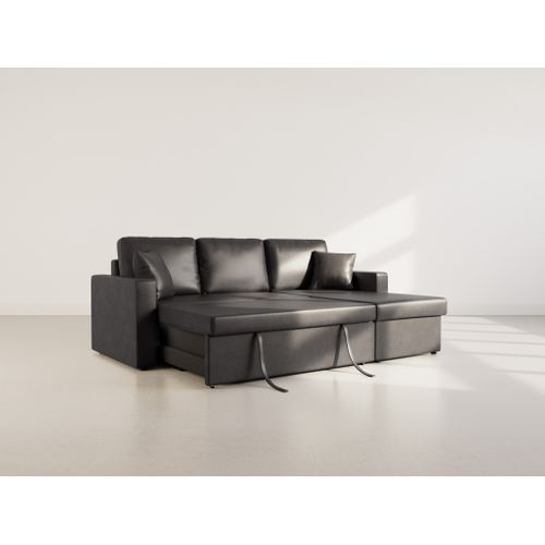 Cyrus - Canapé D'angle Réversible 4 Places - Convertible Avec Coffre - En Simili