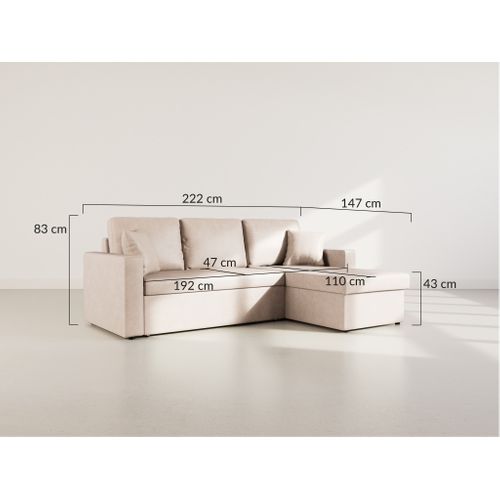 Cyrus - Canapé D'angle Réversible 4 Places - Convertible Avec Coffre - En Simili